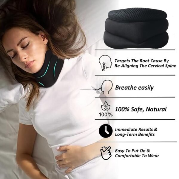 Three layer sponge neck support, breathable, high elasticity, anti bowing, forward leaning, cervical neck decompression, office neck cover – Image 3