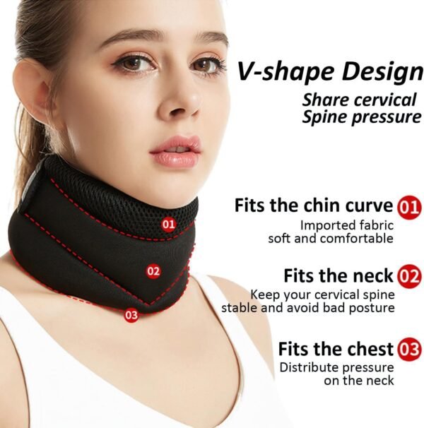Three layer sponge neck support, breathable, high elasticity, anti bowing, forward leaning, cervical neck decompression, office neck cover – Image 2