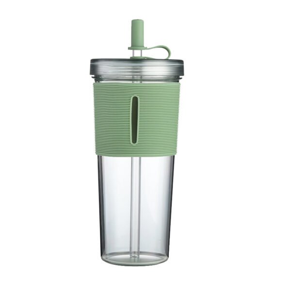 Layer Transparent Straw Cup 700Ml Large Capacity Silicone Cover Juice Cup Fashionable And Simple Straw Cup – Image 5