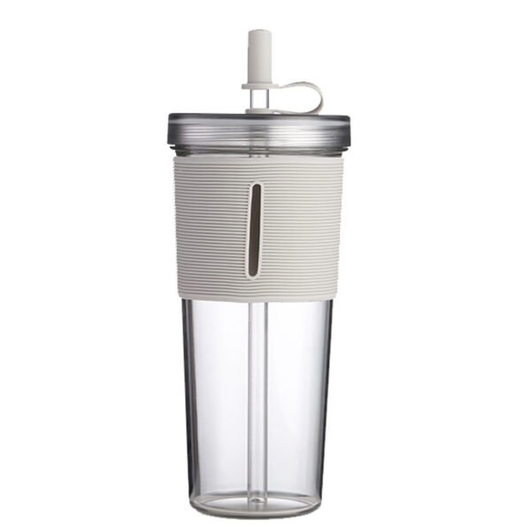 Layer Transparent Straw Cup 700Ml Large Capacity Silicone Cover Juice Cup Fashionable And Simple Straw Cup – Image 9