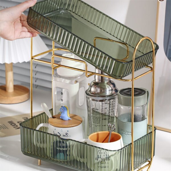 Double Layer Cup Shelf Desktop Storage Box – Image 3