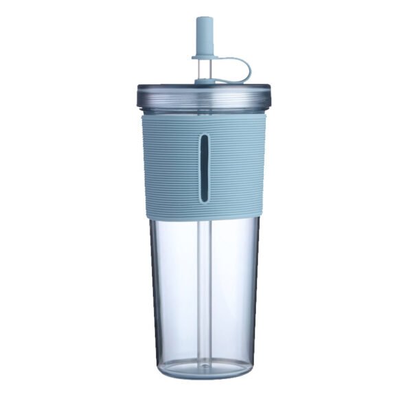 Layer Transparent Straw Cup 700Ml Large Capacity Silicone Cover Juice Cup Fashionable And Simple Straw Cup – Image 6