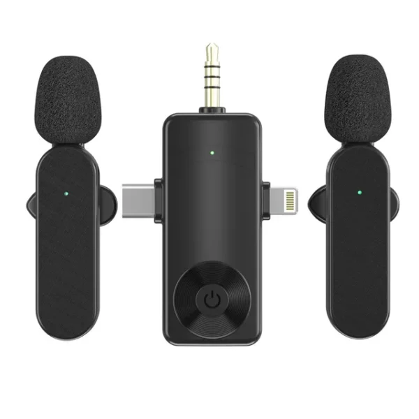 3 In 1 Wireless Lavalier Microphone Plug And Play Intelligent Noise Reduction Mini Mic For iPhone Android Live Broadcast – Image 7