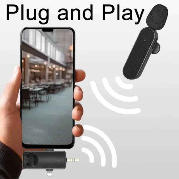 3 In 1 Wireless Lavalier Microphone Plug And Play Intelligent Noise Reduction Mini Mic For iPhone Android Live Broadcast – Image 6